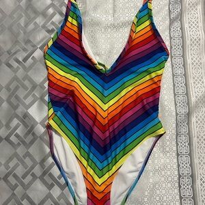 Forever 21 Multicolor Geometric Swimsuit